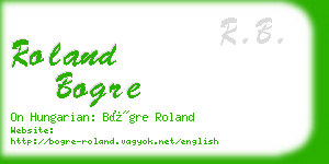 roland bogre business card